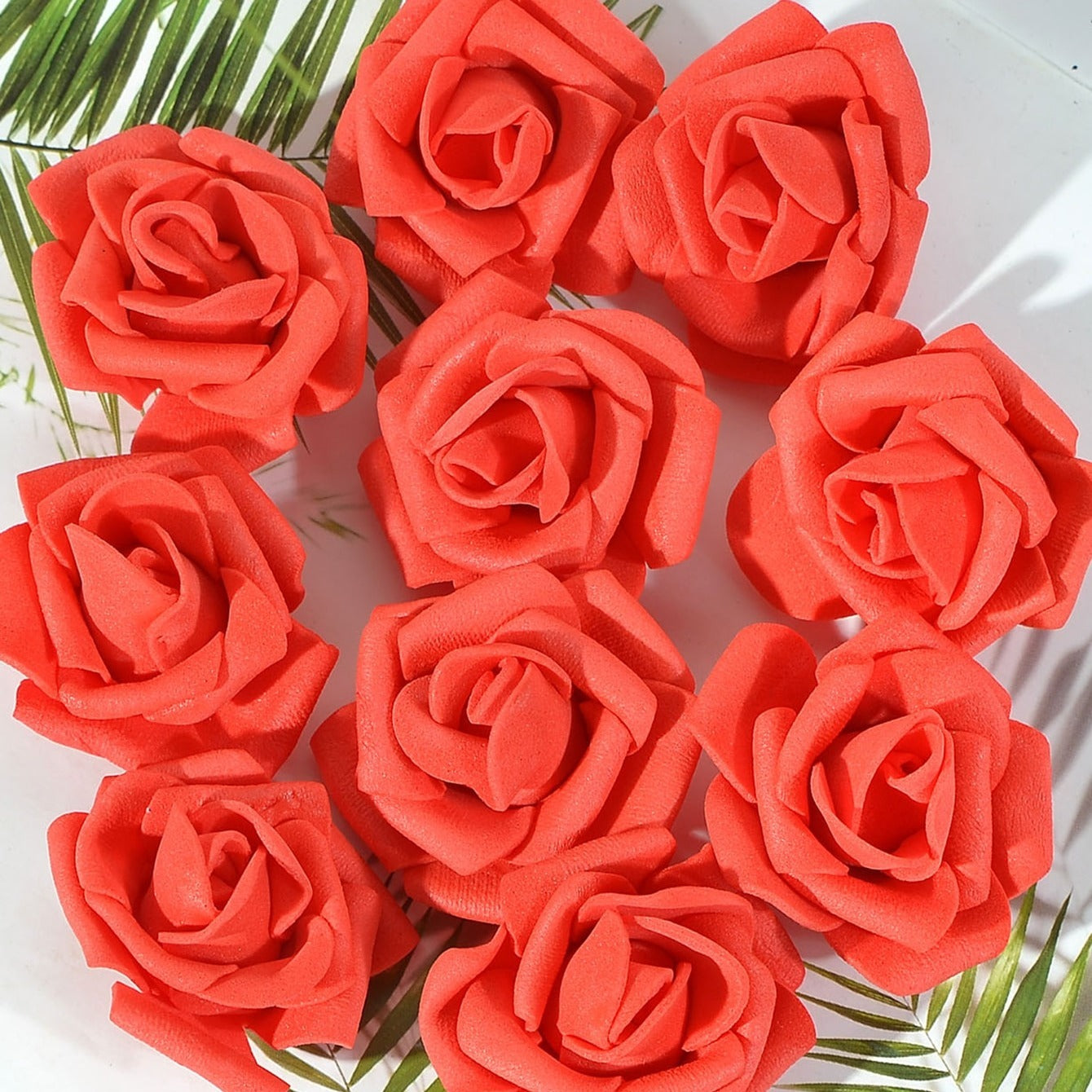 10 Foam Rose Flower Heads for DIY Wedding Bouquets & Celebrations