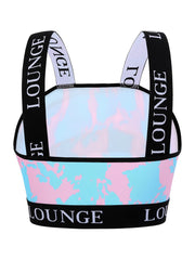  Tie Dye Letter Tape Y2K Longline Bra