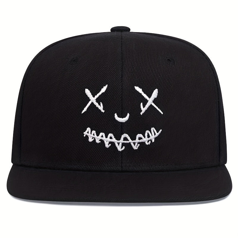 Smiling Embroidery Snapback Hat Hip Hop Baseball Cap Adjustable Sun Hats