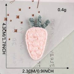 5pcs Plush Carrot Hair Accessories Patches for Girls Clothing Coat DIY