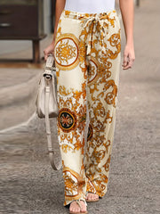  Baroque Print Pants With Belt