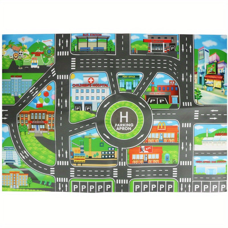 Kids Traffic Game Map Play Mat Kids Carpet Rug