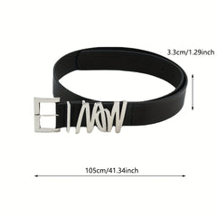 Square Pin Buckle Belt PU Leather Belt For Women