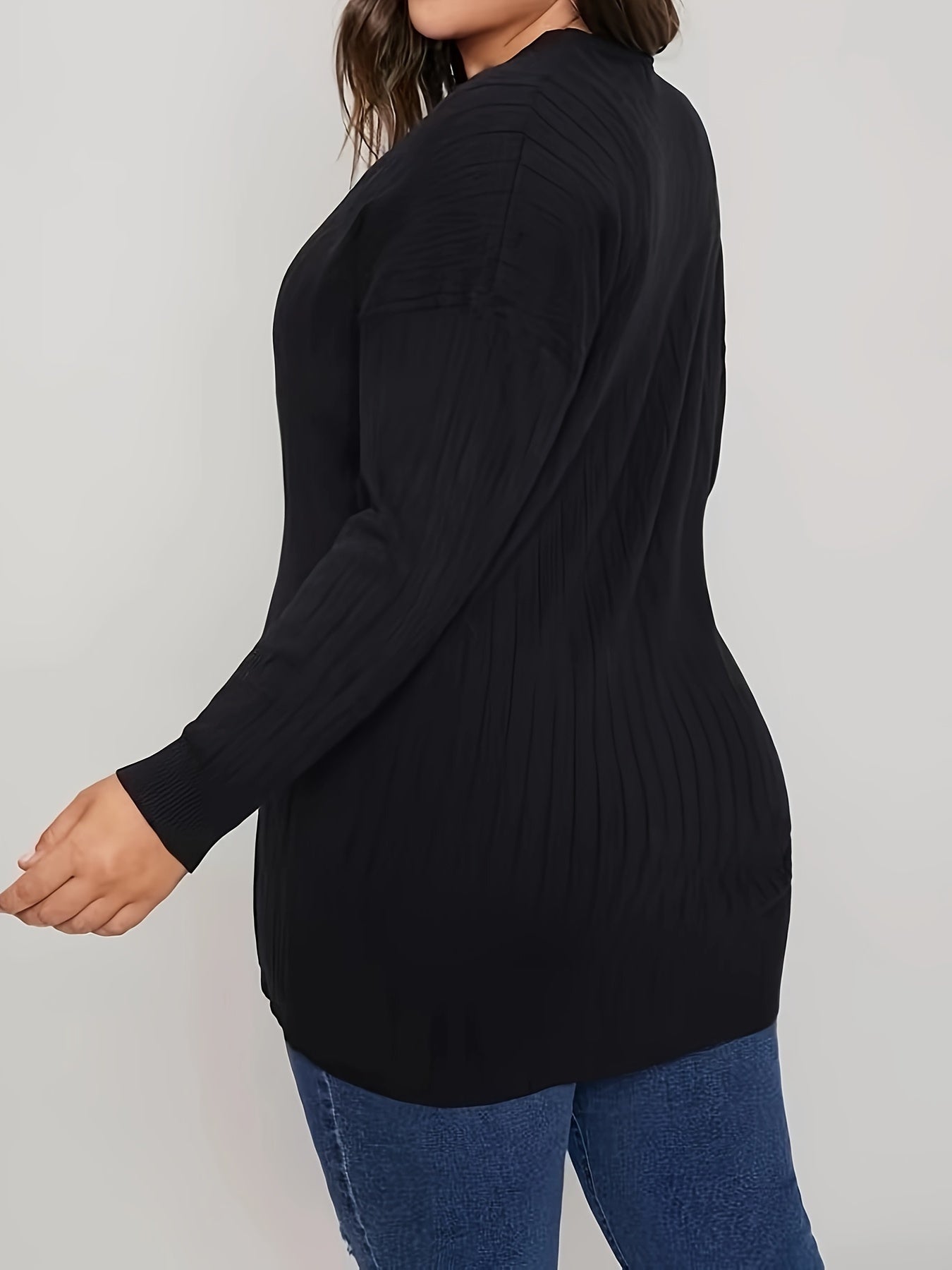  Solid Button Up Long Sleeve Cardigan