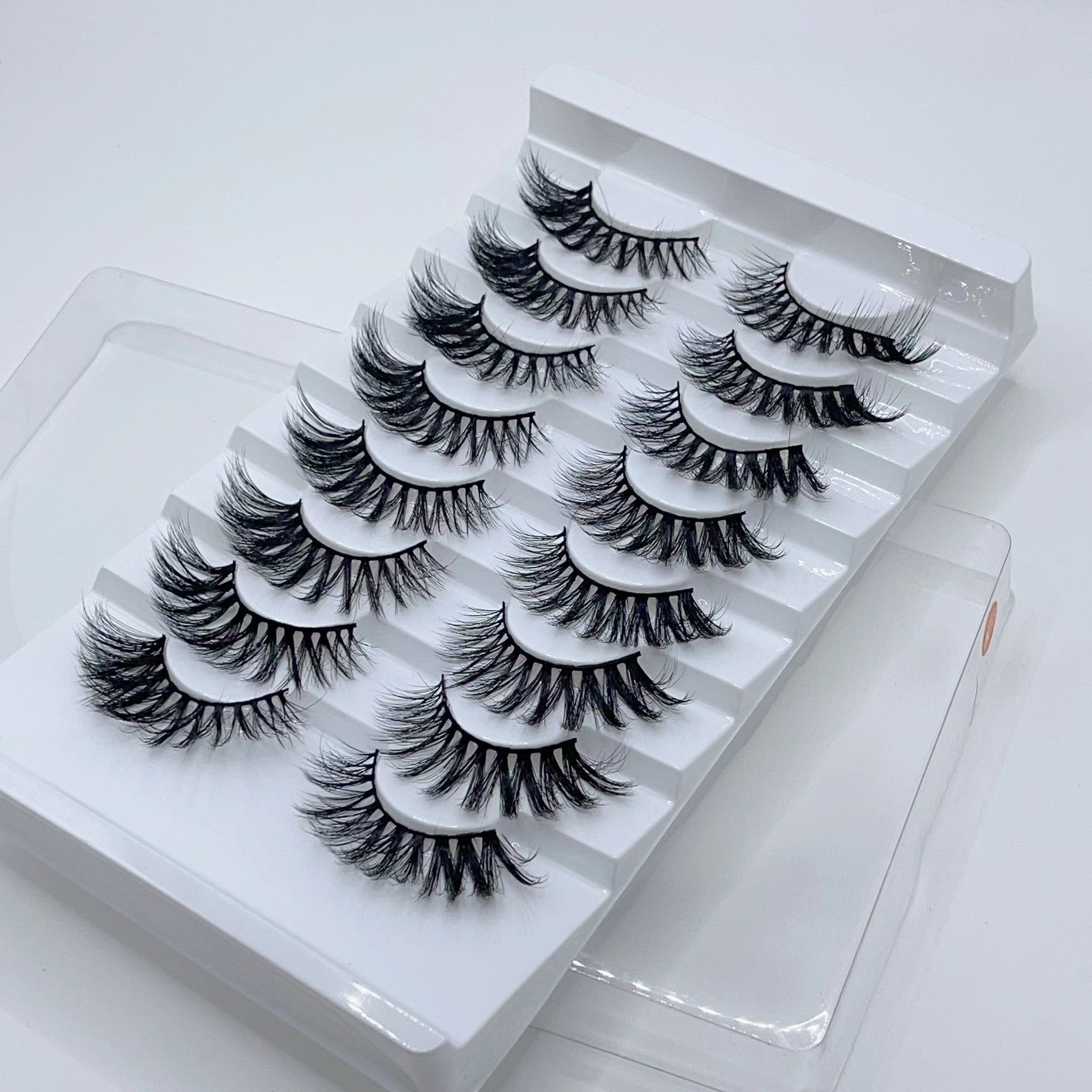8 Pairs Fluffy 25mm False Eyelashes Faux Mink Halloween Wispy Eyelashes