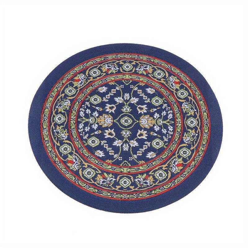 1:12 Scale Floral Round Rug for Dollhouse Decor