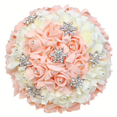 Blood Tooth Wedding Bridesmaid Bouquet with Rhinestone Sash