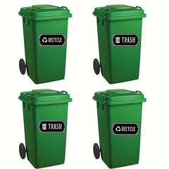 2pcs Gray Recycling Trash Stickers Glossy Finish Indoor Outdoor Use