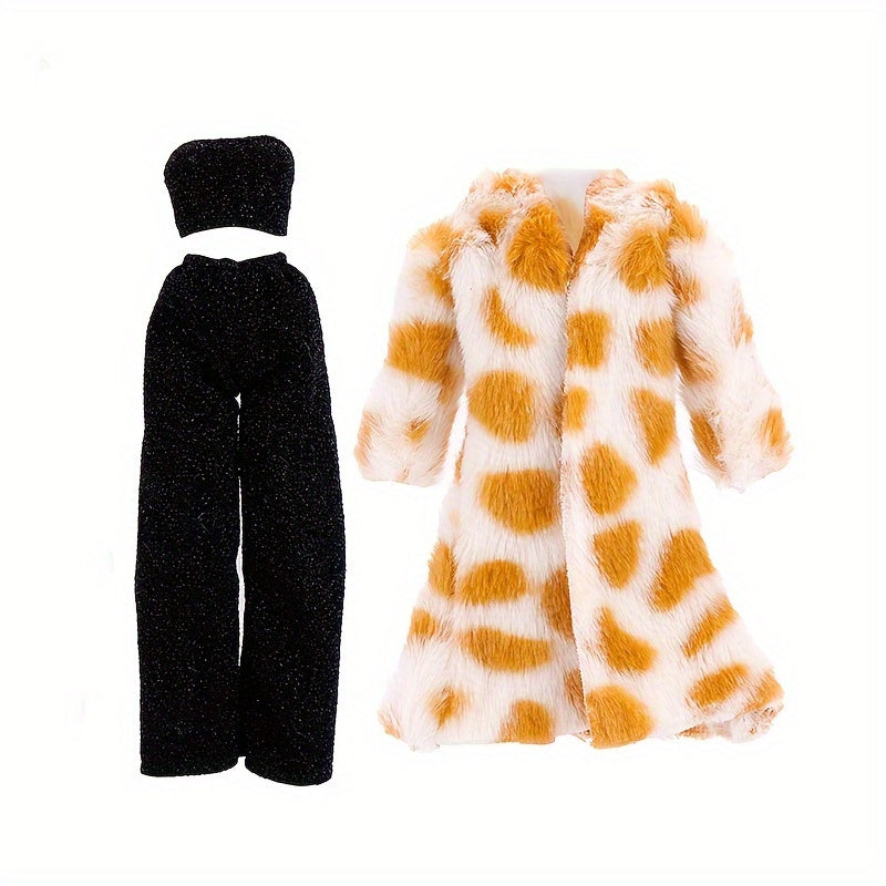 11.5 Inch Doll Clothes Plush Coat Toy - Holiday Gift Party Set