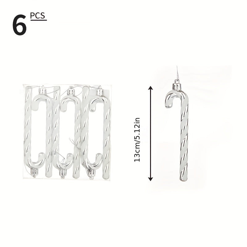 6pcs Christmas Cane Pendant Decoration Set