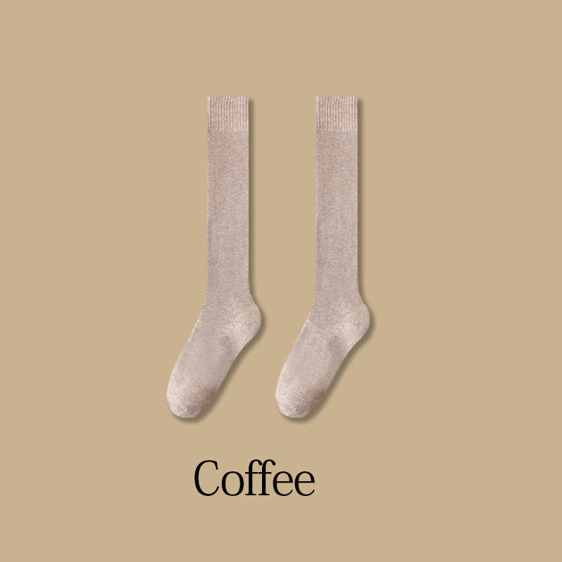 Thick & Warm Calf Socks College Style Knee High Socks Women's Stockings
