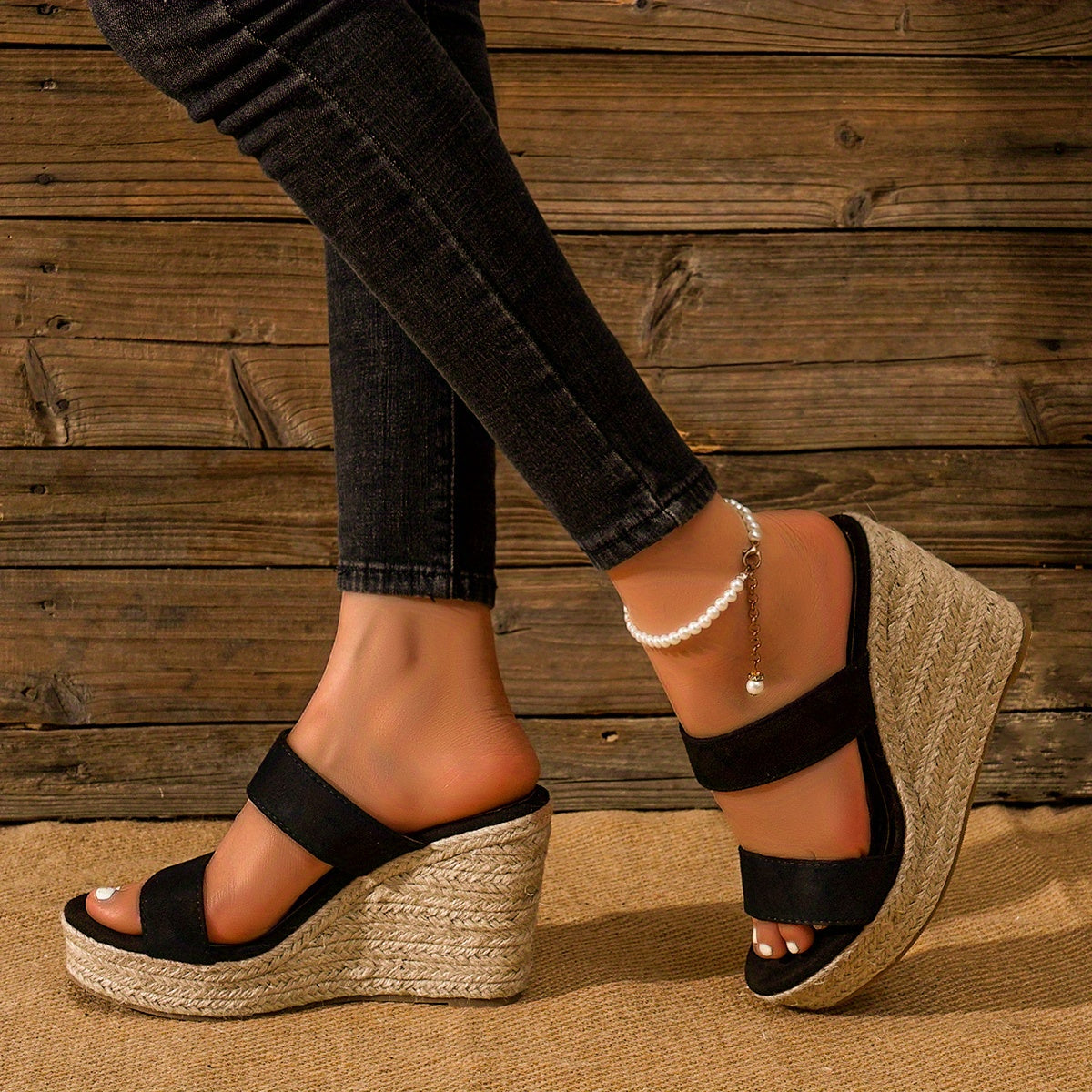 Women's Espadrille Wedge Sandals Open Toe Platform Heels