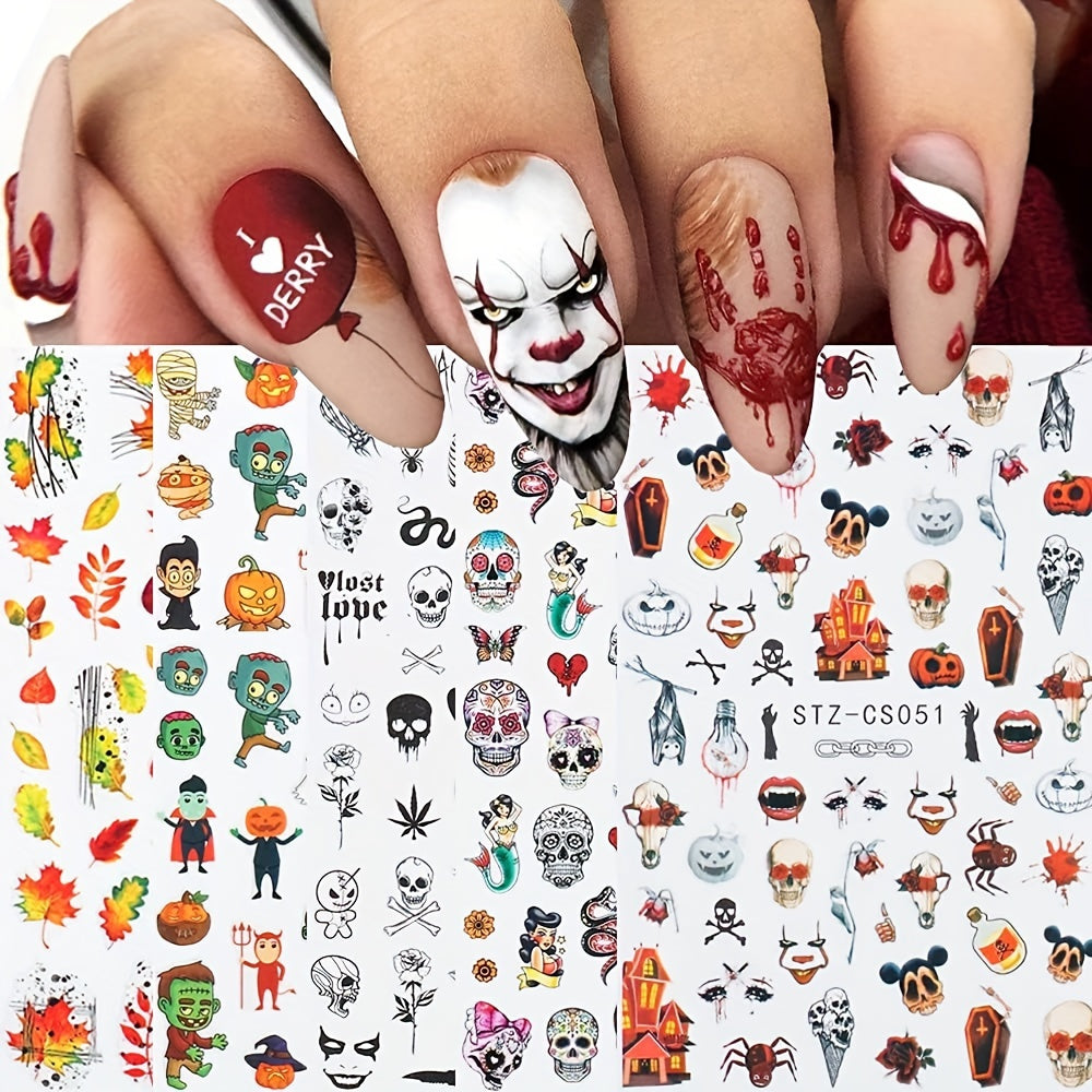 Halloween Nail Art Stickers 3D Self Adhesive Designs
