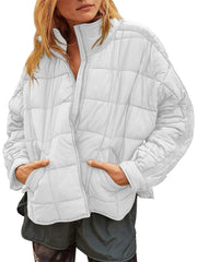 Women's Zip Up Solid Coat Winter Outerwear