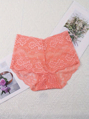 6pcs Floral Lace Briefs Women's Lingerie & Underwear