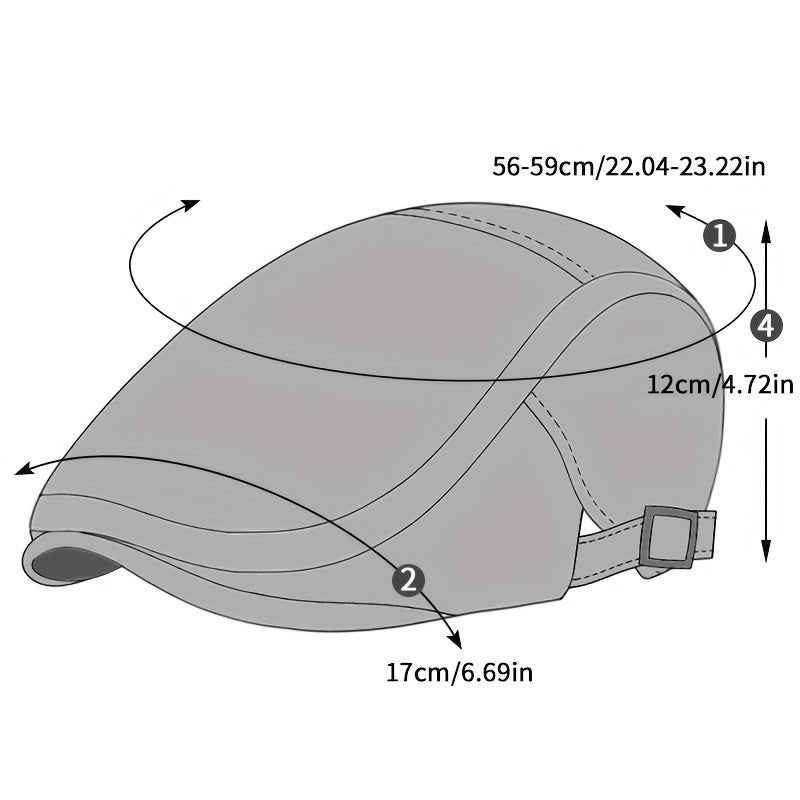 Men's Cotton Peaked Cap Solid Color