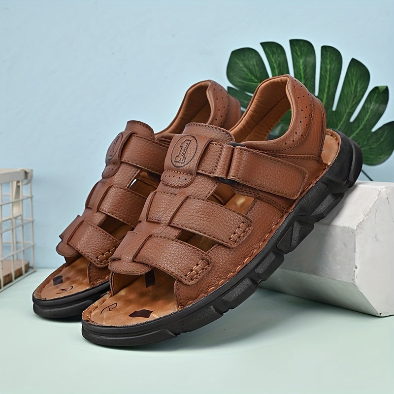 Men's Lightweight Open Toe Strap Sandals Soft Sole Anti skid Beach Sandals