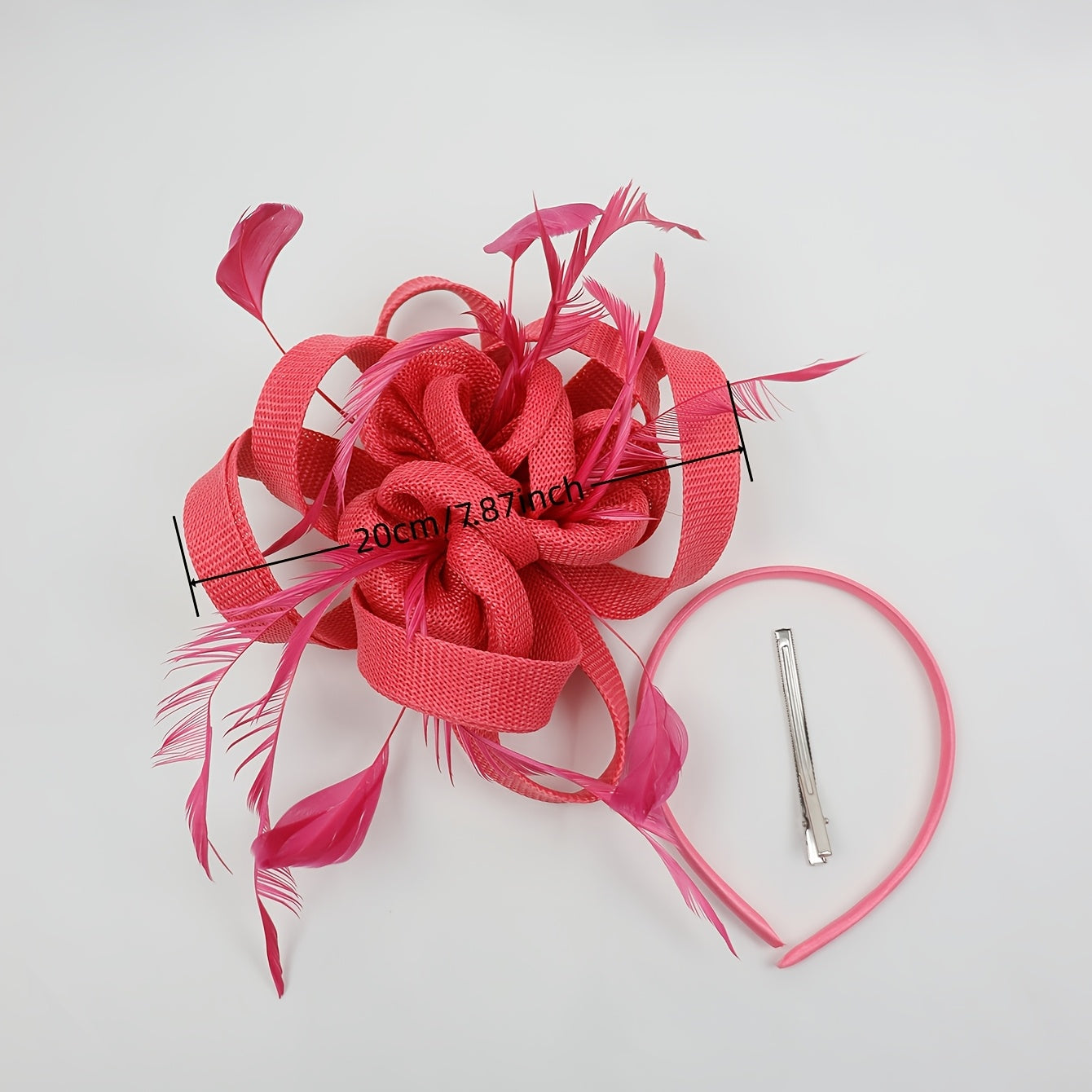 1920s Boho Tea Party Hat Feather & Ribbon Accents