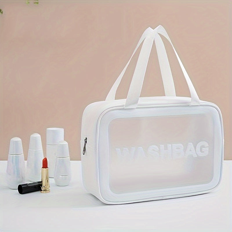 Large Capacity Letter Pattern Makeup Handbag Zipper Cosmetic Bag