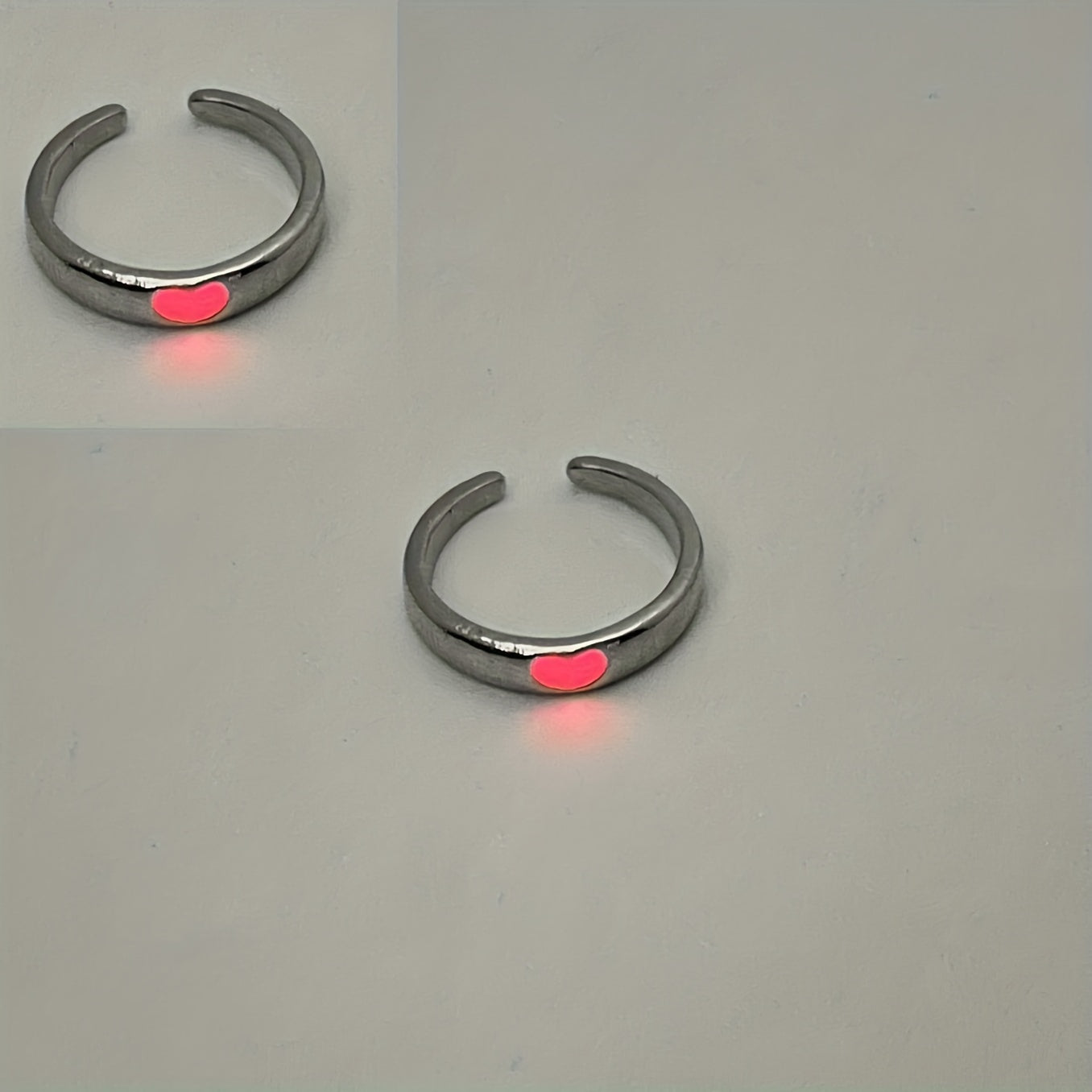 Love Luminous Ring Live Mouth Adjustable Couple Ring