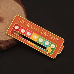 Funny Enamel Metal Badges Lapel Pin My Social Brooch Mood Expression