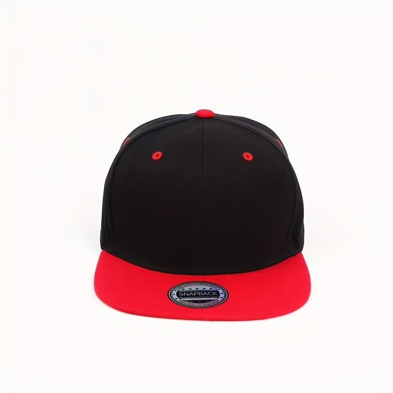 Adjustable Flat Brim Baseball Cap with Letter Patch for Outdoor Sport