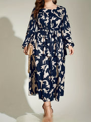 Casual Lantern Sleeve Layered Dress With Belt