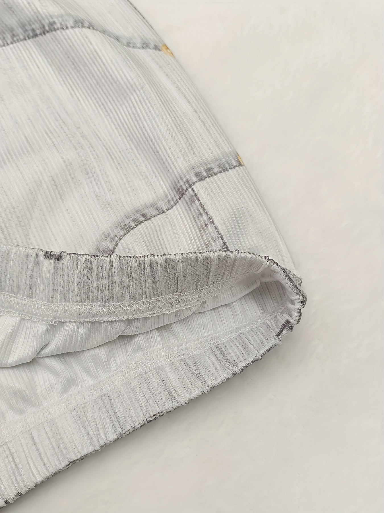  Denim Print Floral Panel Flare Pants