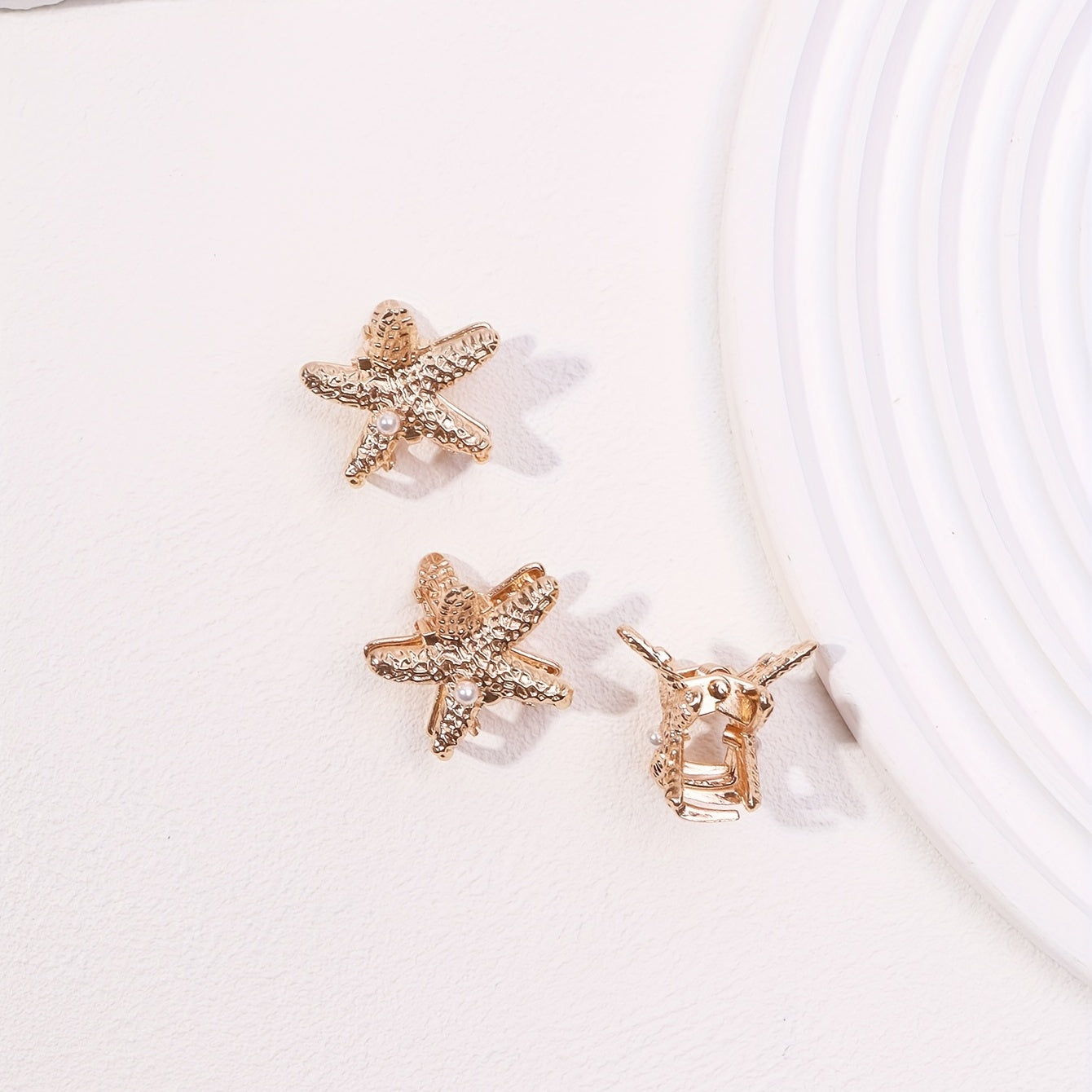 3pcs Small Starfish Hair Claw Nonslip Braids Shark Claw Women Girls Sweet Hair