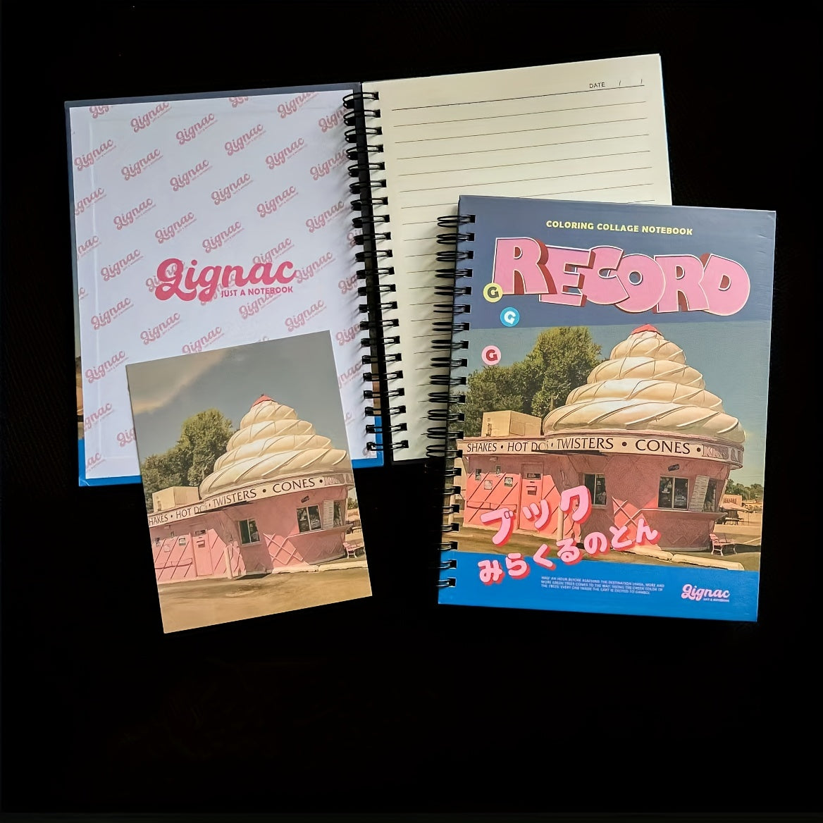 Coil Book Flat Book Retro Style 128 Pages Diary Notebook