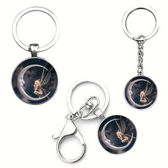 Moon Fairy Keychain Fantasy Key Ring Purse Bag Charm Earbud Case Accessory