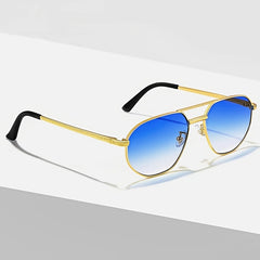 Men's Vintage Aviator Sunglasses Metal Double Girder Travel Glasses