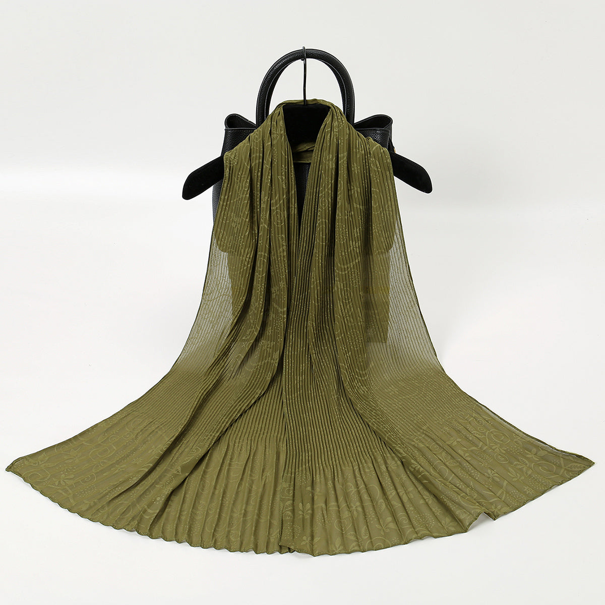 Soft Embossed Striped Scarf Sun Protection Skin Friendly