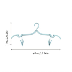Foldable Coat Hanger Clothes Hanger With Clips For Travel