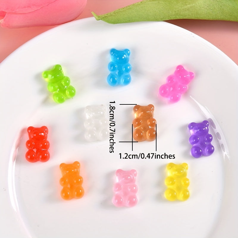 20pcs Luminous Colorful Bear Shoe Charms DIY Clogs Accessories