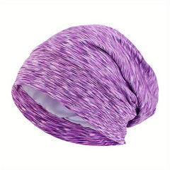 Satin Lined Beanie Cap Mixed Head Wrap Soft Elastic Turban Cap