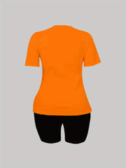  Women's Number Print Tee & Shorts Outfit Set