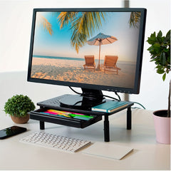 2 Pack Height Adjustable Monitor Stand With Heat Dissipation Tool Desk Riser