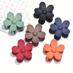 6Pcs Large Frosted Hair Claw Flower Clips for Women
