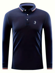 Men's Golf Print Shirt Casual Stretch Breathable Button Up Long Sleeve Shirt