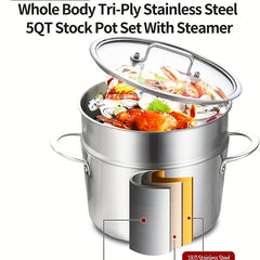 Stainless Steel Induction Pot Glass Lid 22cm 24cm