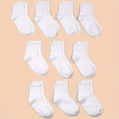 12 Pairs Kids Mid Tube Socks Unisex Crew Socks for Spring Summer