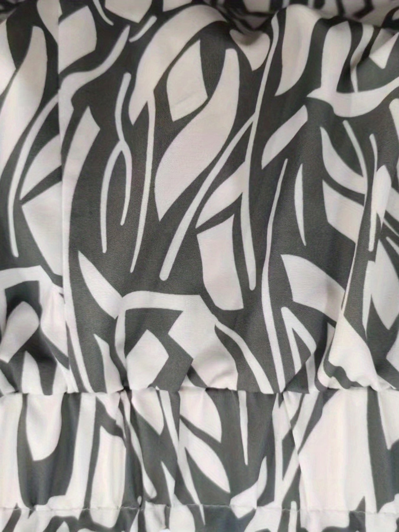  Geometric Print Wide Leg Pants With Pockets