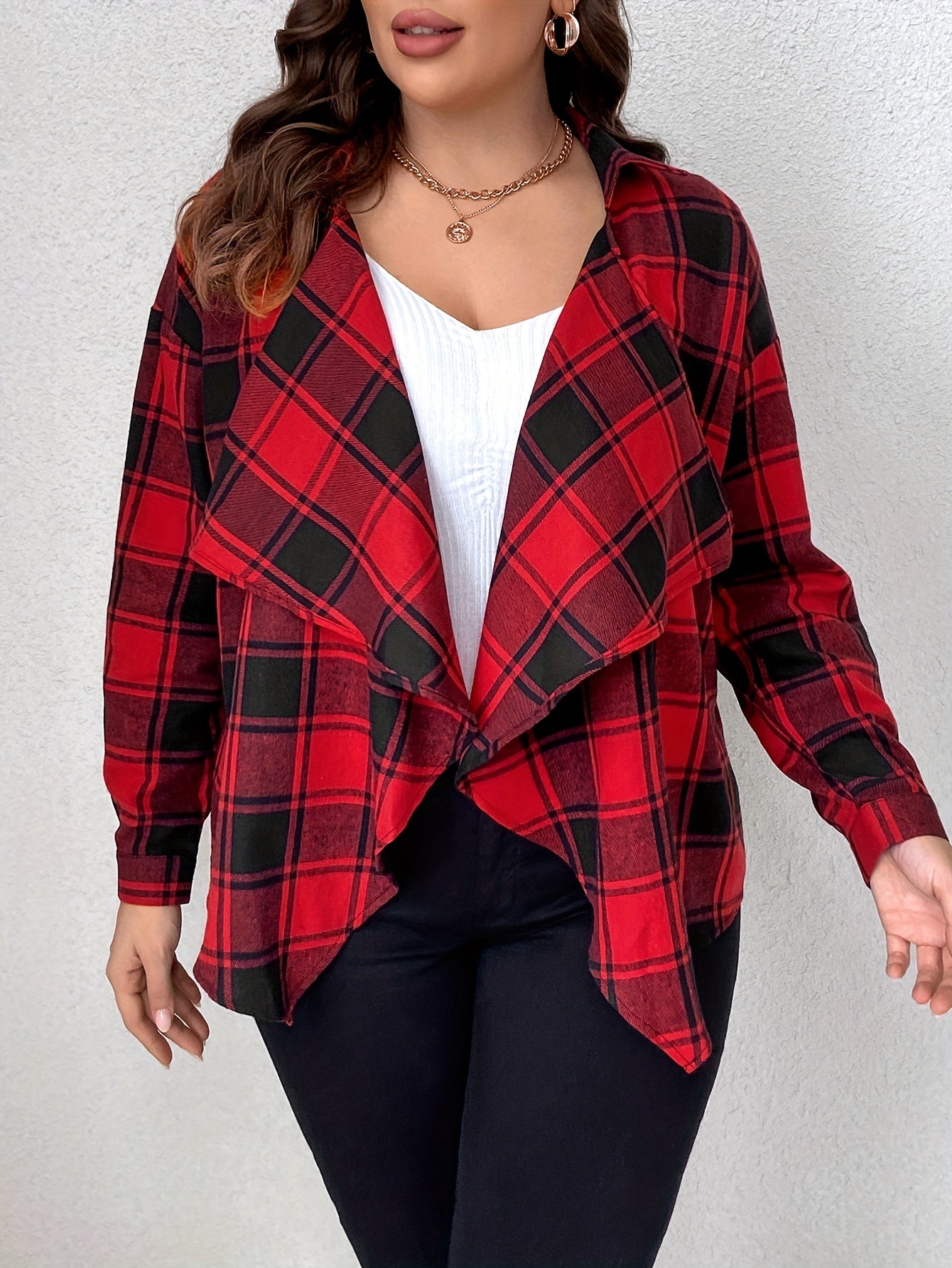  Gingham Print Cardigan