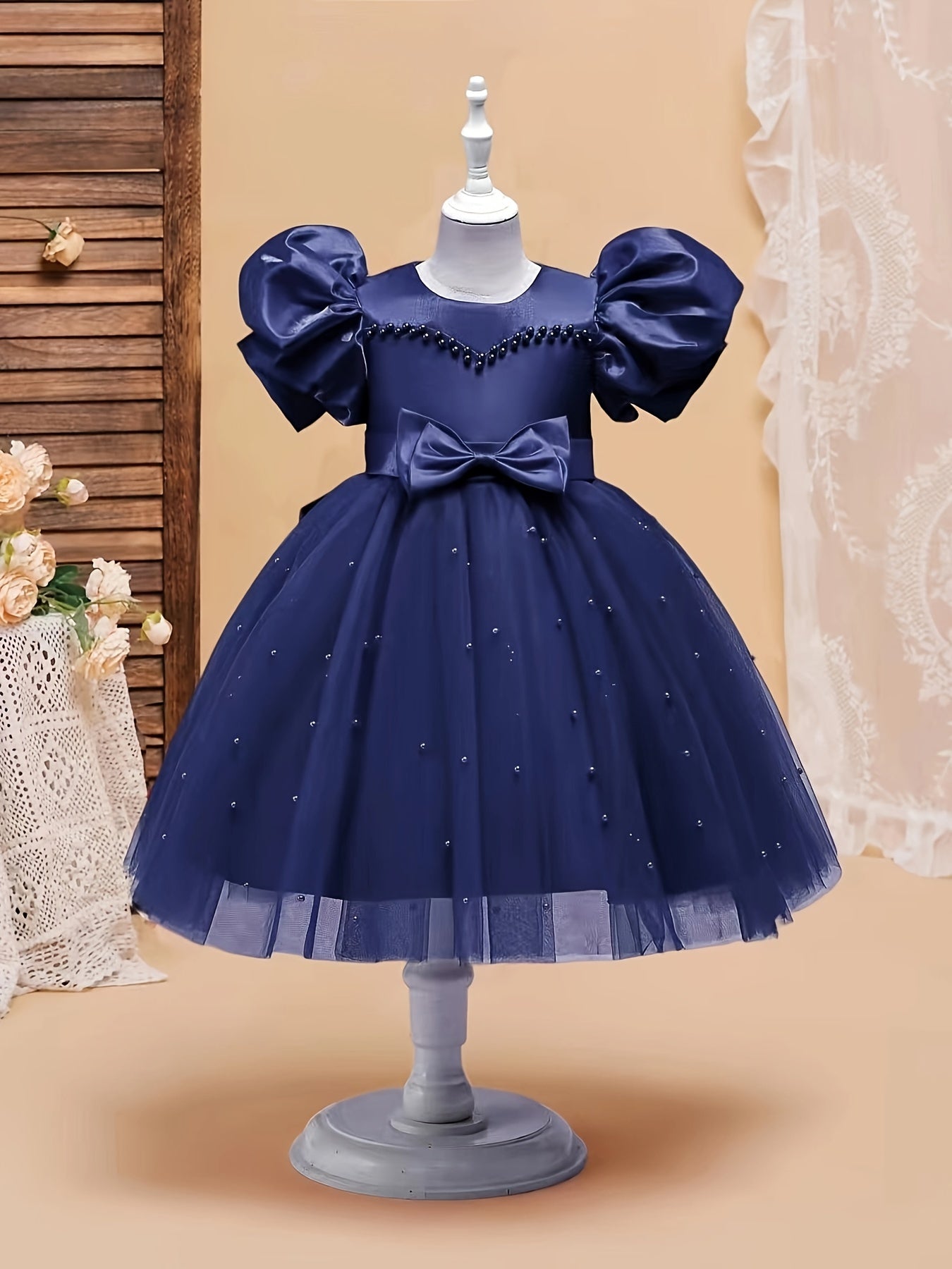 Girl's Ball Gown Princess Dress With Bow Formal Dress