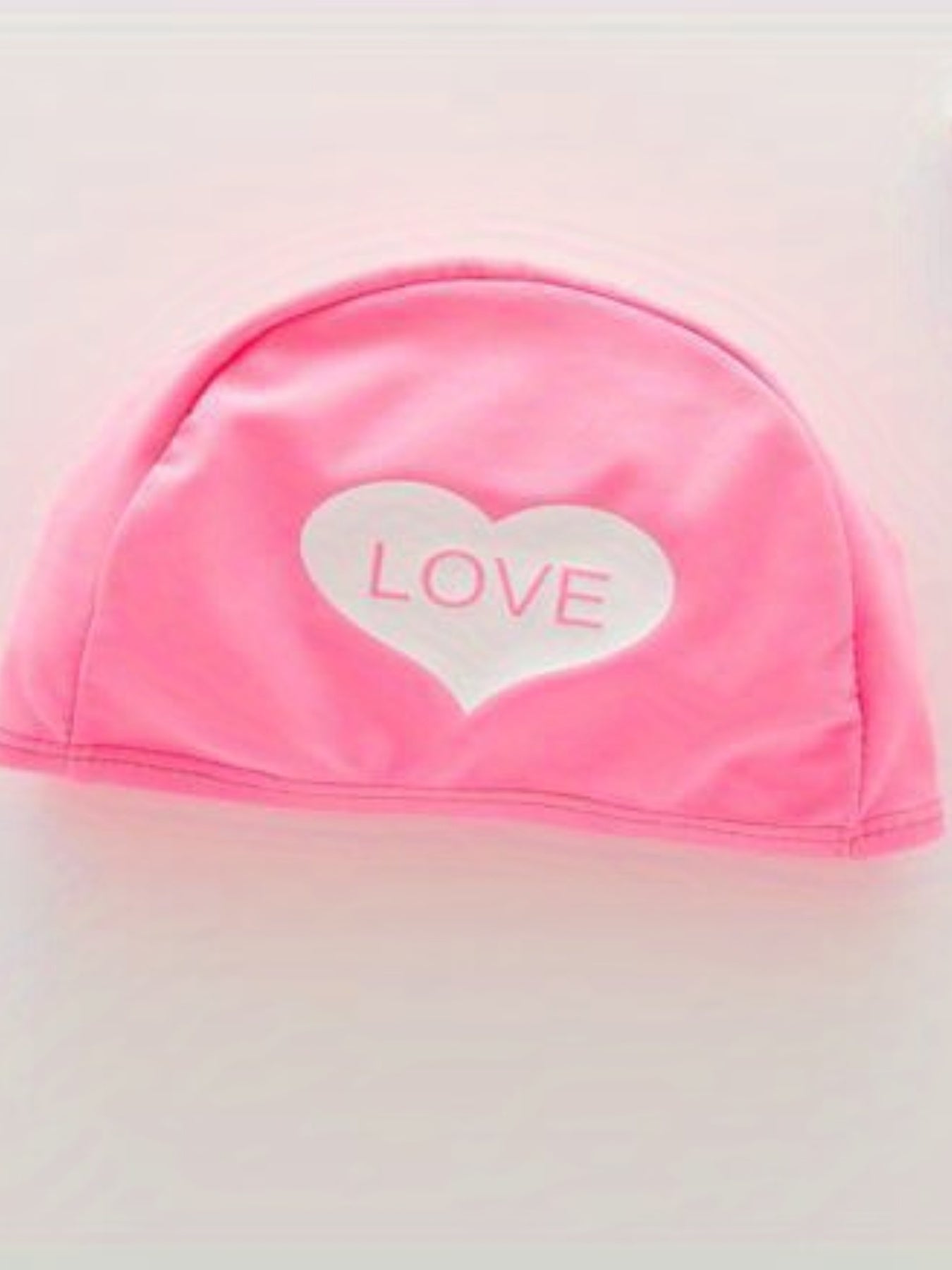 Girls 3pcs Swimsuit Long Sleeve Top & Shorts & Swim Cap LOVE Heart Pattern