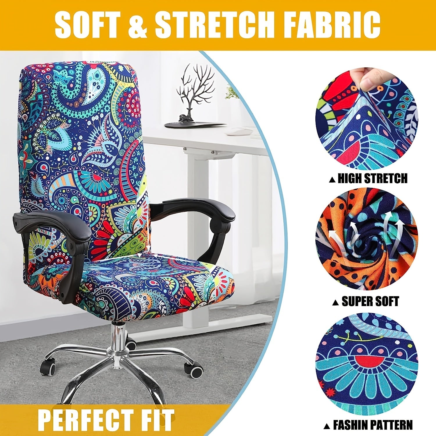 Computer Office Chair Slipcovers Soft Fit Universal Desk Chair Slipcover
