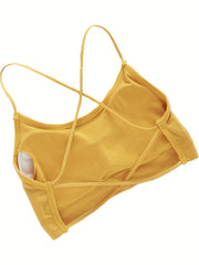 Girls Push Up Cross Straps Vests Backless Crop Tube Tops Halter Lingerie