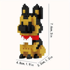 Wolfhound Building Blocks Pet Dog Model Assembled Building Block Toys