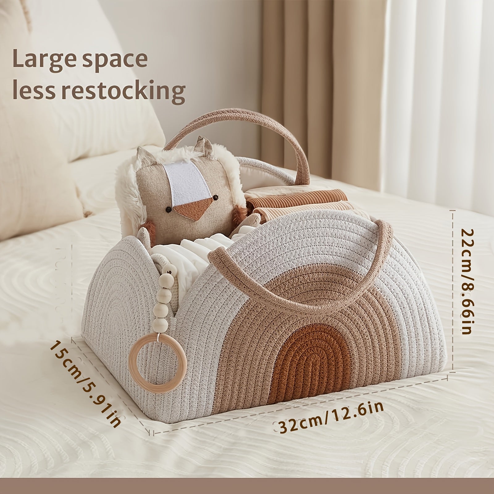 Woven Diaper Storage Basket for Moms - Durable Polyester Material